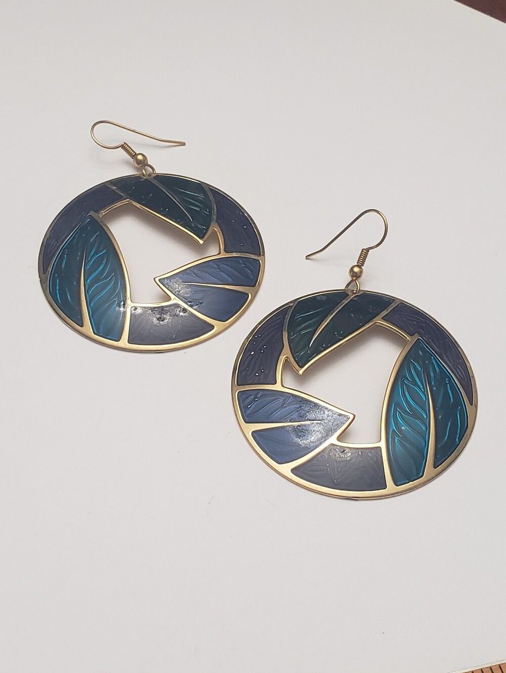 Vintage EDGAR BEREBI Large French Hook Dangle Earrings